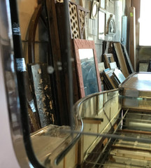 VTG 1950 Deco 26×37 Vanity Arch Top Tri-Fold Mirror Medicine Cabinet Old 649-26B
