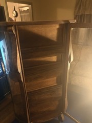 Antique Tiger Oak Curved‑Glass China Cabinet – C.M. Bolt Co. Buffalo NY