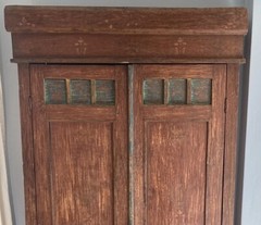 Antique Rustic Anglo Indian Almirah Armoire Storage Cabinet 2 Shelves