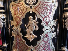 stamped MILLET Impressive french credenza 3 doors in marquetry Boulle 19th