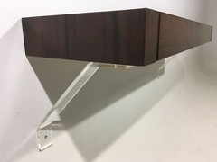 Founders Modern Floating Wall Shelf Lucite Braces 60’s Mid Century Probber Era
