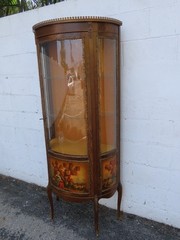 French Hand Painted Vitrine Display Curio Cabinet Cupboard 6344