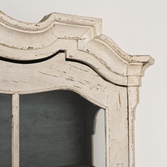 Antique White Painted Rococo Display Cabinet