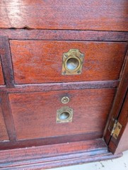 Antique Mahogany Campaign Style Fitted Multi Cabinet