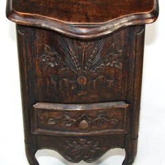 Carved Wood French Country French 16.5″ Tall Salt Box, Cabinet after 18c Style