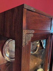 Thomasville Huntley Collection Dark Wood China Cabinet w/ Beveled Glass Doors