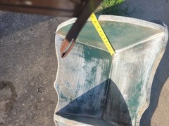 Vintage Antique Chippy Paint 3 Tier Carved Corner Shelf Cabinet Curio