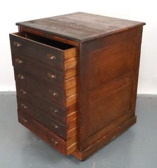 Antique Industrial Quarter Sawn Storage Oak Cabinet