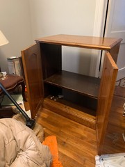 Antique Solid Cherry TV Cabinet – 1960s – 32 1/2” x 36” h x 20″ – vintage