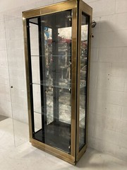 1970s Mirrored & Brass Vitrine Display Cabinet by Mastercraft