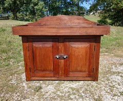 Antique Early Pennsylvania Primitive Cherry Dry Sink Hand Crafted 1840s Era