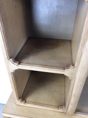 Mid Century Modern Two Piece China Cabinet with Limed Finish