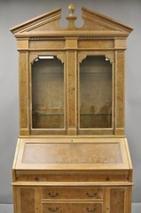 Chapman Italian Neoclassical Burl Wood Patchwork Olivewood Tall Secretary Desk