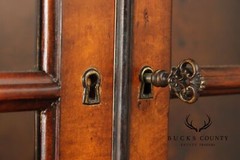 Theodore Alexander Georgian Style Burlwood Corner Cabinet