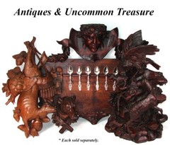 Antique Victorian 30″ Carved Wall Panel, Long Stem Pipe Display Rack, Figural