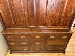 Late 19th Century Solid Quarter Sawn Oak Cabinet