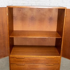 Scandinavian Modern Teak Petite Cabinet Dry Bar Armoire or Gentleman’s Chest