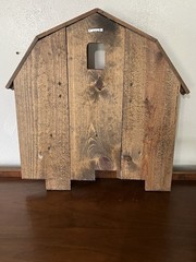 VTG Handcrafted Wood Barn Shaped Shadow Box Display Hanging 23” 2 Tier Curio
