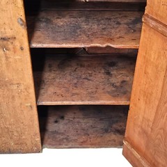 Antique 18th Century Primitive Pine Cupboard Rustic Colonial Storage Cabinet 78″