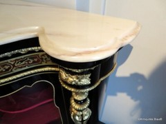 stamped MILLET Impressive french credenza 3 doors in marquetry Boulle 19th