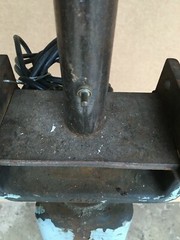 VTG Steampunk Industrial Metal Shop Garage Jack Floor Lamp Old Blue 348-26B