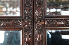 Important Pair Antique R.J. Horner Renaissance Revival Mahogany Bookcase Cabinet