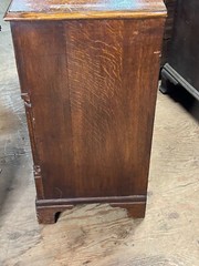 antique Georgian chippendale oak pewter cupboard cabinet 2pc fluted