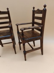 Vintage Apprentice Miniature Dinning Table Handmade Wooden Accessories #2