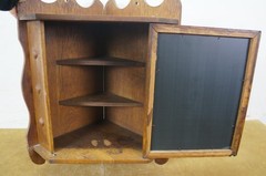 Antique Quartersawn Oak Mirrored Corner Medicine Cabinet Cupboard 20″