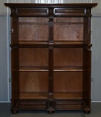 RARE DUTCH STUNNING 1940’S ORNATELY HAND CARVED CUPBOARD PART LARGE OFFICE SUITE