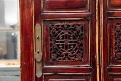 19th Century Chinese Kitchen Cabinet, Pantry or Cupboard With Fretwork Motif