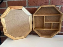 Cottagecore Vintage Wooden Framed Grandma Art Wall Storage Cabinet Unique
