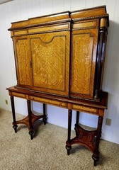 19th C French Marquetry and Ormolu Cabinet on Stand