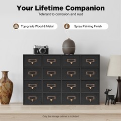 16 Drawers Vintage Tabletop Library Card Catalog Cabinet Apothecary Storage Box