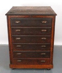 Antique Industrial Quarter Sawn Storage Oak Cabinet