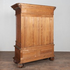 19th Century Large Swedish Hand-Carved and Painted Pine Cabinet with Grape Vine