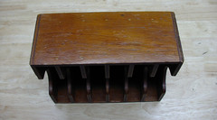 Vntg Handmade File Cabinet Desktop Document Organizer Storage Chest, Mail,L@@K!