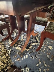 Duncan Phyfe China Cabinet, Table And Chairs