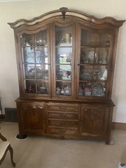 Lighted Ethan Allen Country French china cabinet