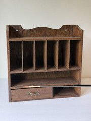 Old Time Wood Wooden Desk Office Letter Drawer Box Organizer | Ready to Hang
