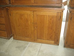 circa 1910-20 antique OAK stepback CUPBOARD school SCIENCE lab CABINET 48″w x 78