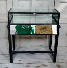 Victorian Ebonised Bow Fronted Display Cabinet