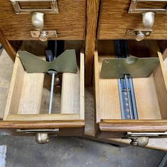 Antique Wood Tiger Oak Library Bureau Maker 6 Drawer Card Catalog File Cabinet