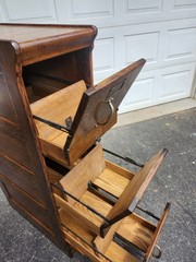 Early 1900’s Globe Tiger Oak 3 Drawer File Cabinet Restored