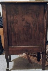 Antique Wooden Cabinet Brown Stained Finish Free Standing with Three Drawers