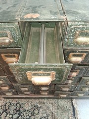 Original Vintage INDUSTRIAL FILING CABINET, Brass Handles/Fittings 36 Boxes