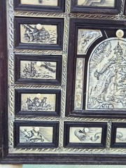 Miniature Ebony Cabinet Engraved Italian Style 10,5″x1 1,1″ x7,2″