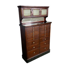 Antique Mahogany Dental Cabinet with 22 Drawers, c.1910 #22630