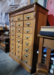Antique Tiger Oak File Cabinet Circa. 1900 (24) Drawers