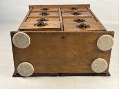Antique Vintage Wooden Wall 8 Drawer Spice Cabinet Cupboard Apothecary Chest